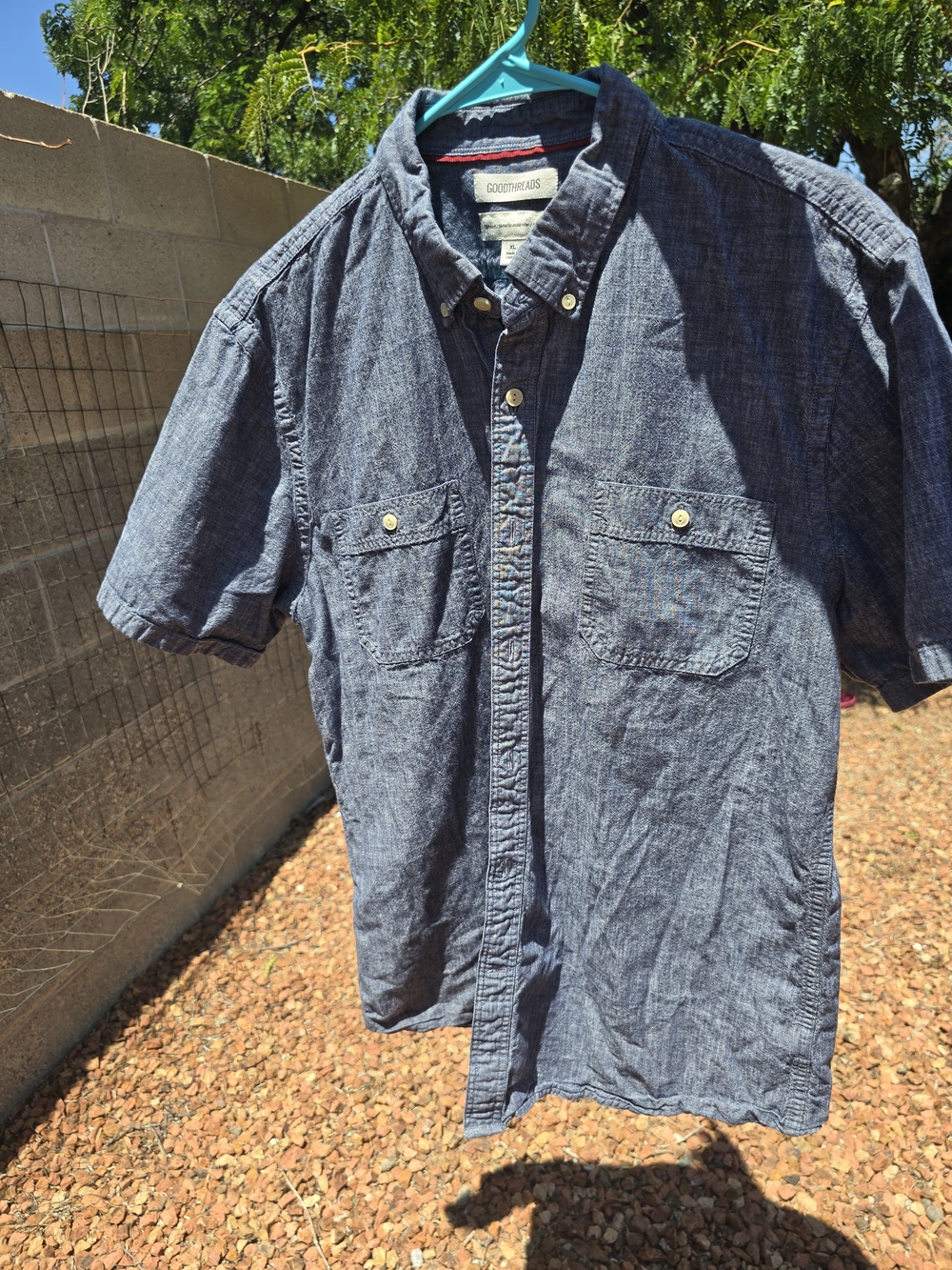 Goodthreads Men's Short-Sleeve Button-Down Shirt - Indigo